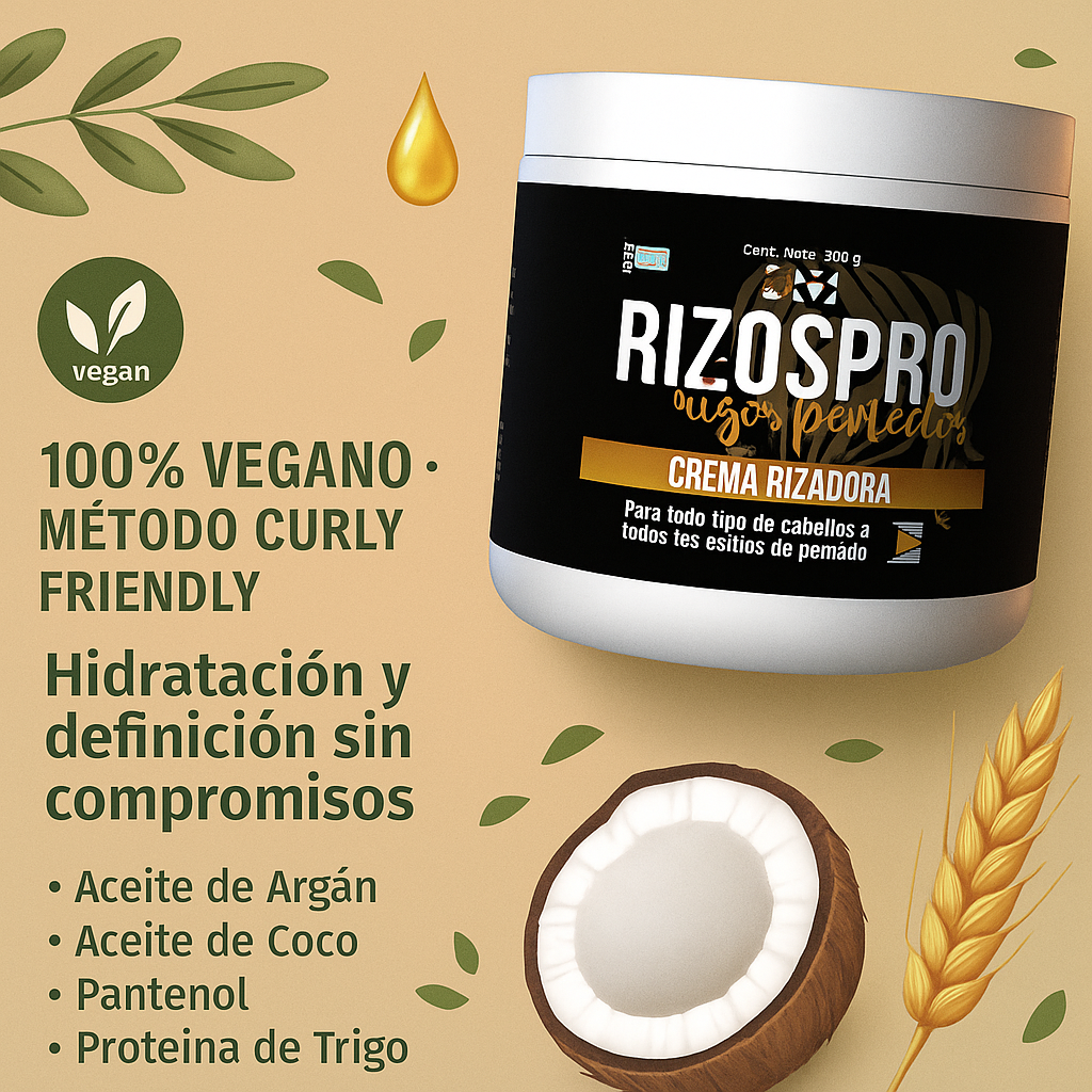 CREMA DE PEINAR RIZOS PRO® DE 500GR QUE HIDRATA Y DEFINE TUS RIZOS DESDE EL PRIMER USO