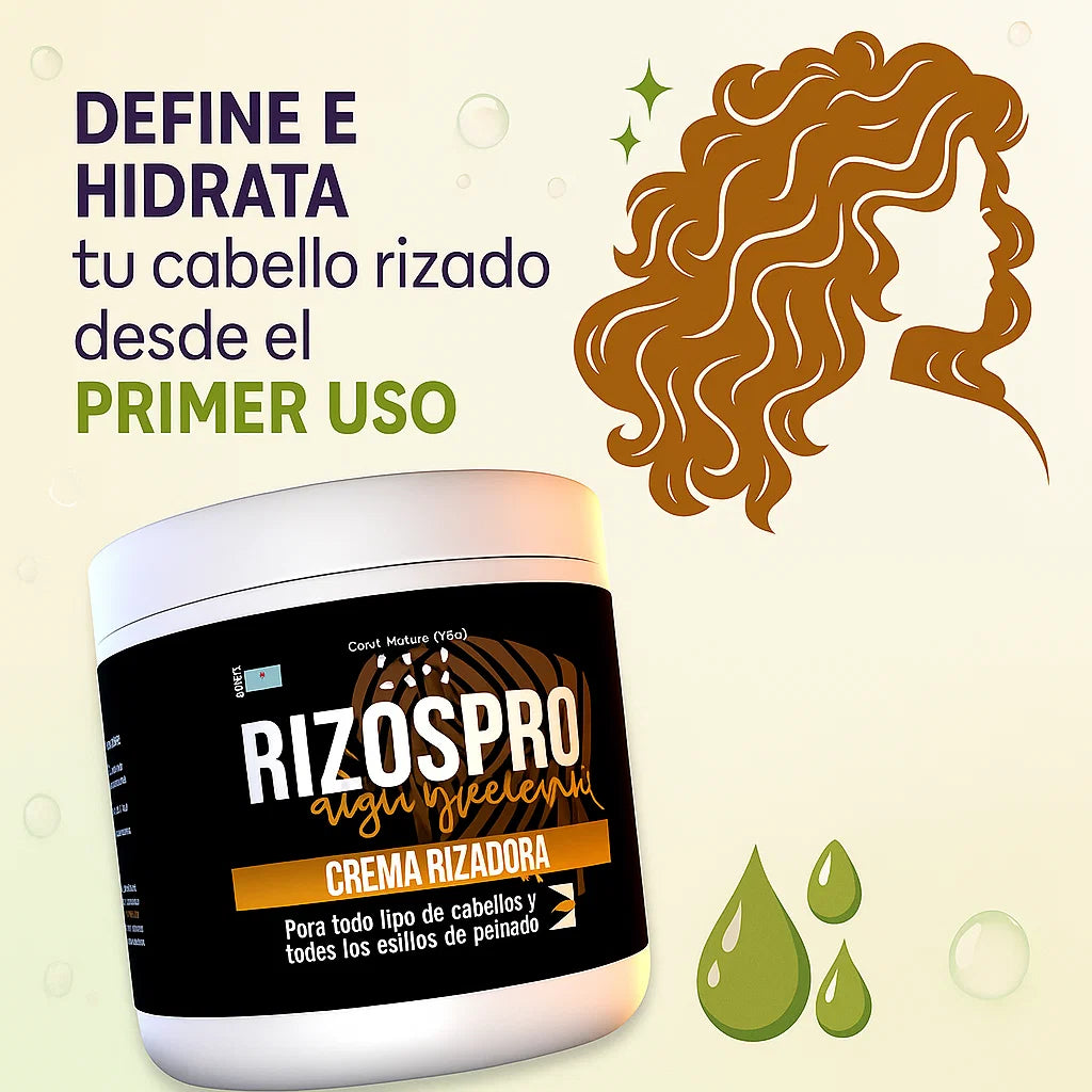 CREMA DE PEINAR RIZOS PRO® DE 500GR QUE HIDRATA Y DEFINE TUS RIZOS DESDE EL PRIMER USO