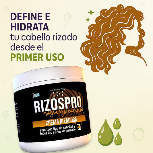 CREMA DE PEINAR RIZOS PRO® DE 500GR QUE HIDRATA Y DEFINE TUS RIZOS DESDE EL PRIMER USO